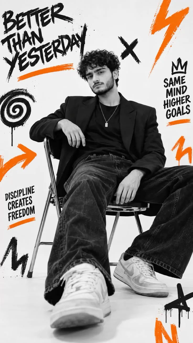 🖤⚡ Better Than Yesterday — Motivational Streetwear Poster 🔥🧡📸