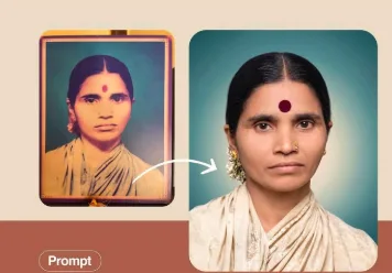 Create a realistic “then and now” transformation portrait using the uploaded image as the visual reference.