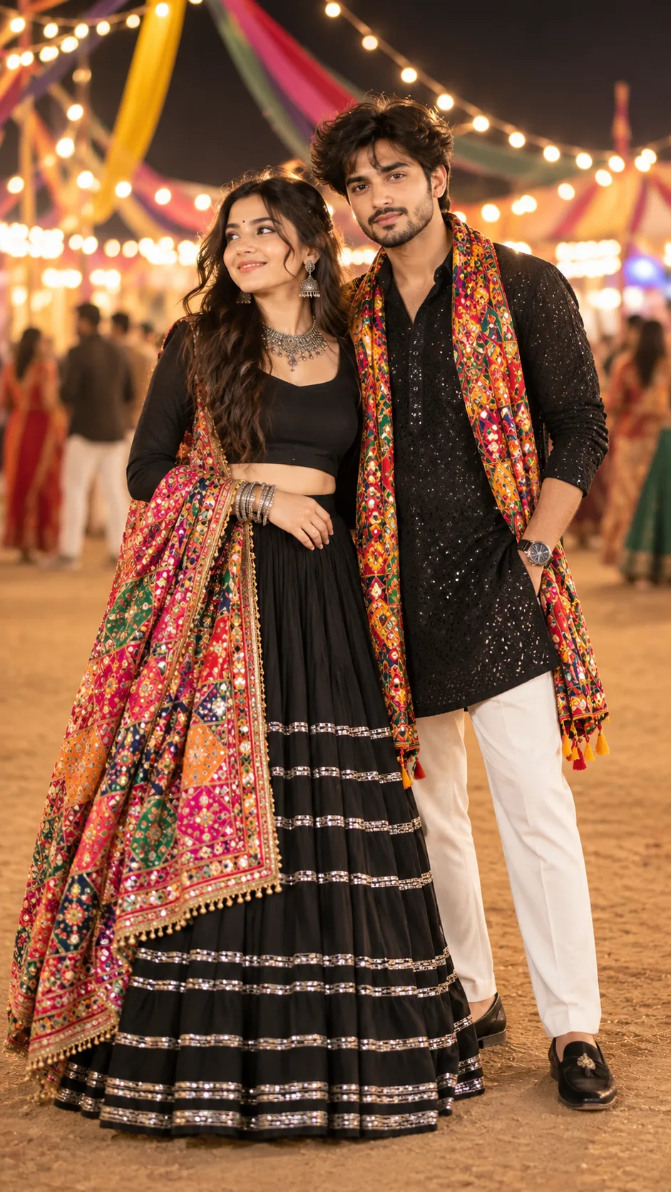 ✨ Festive Love Under the Lights ❤️ | Indian Couple Fashion Editorial