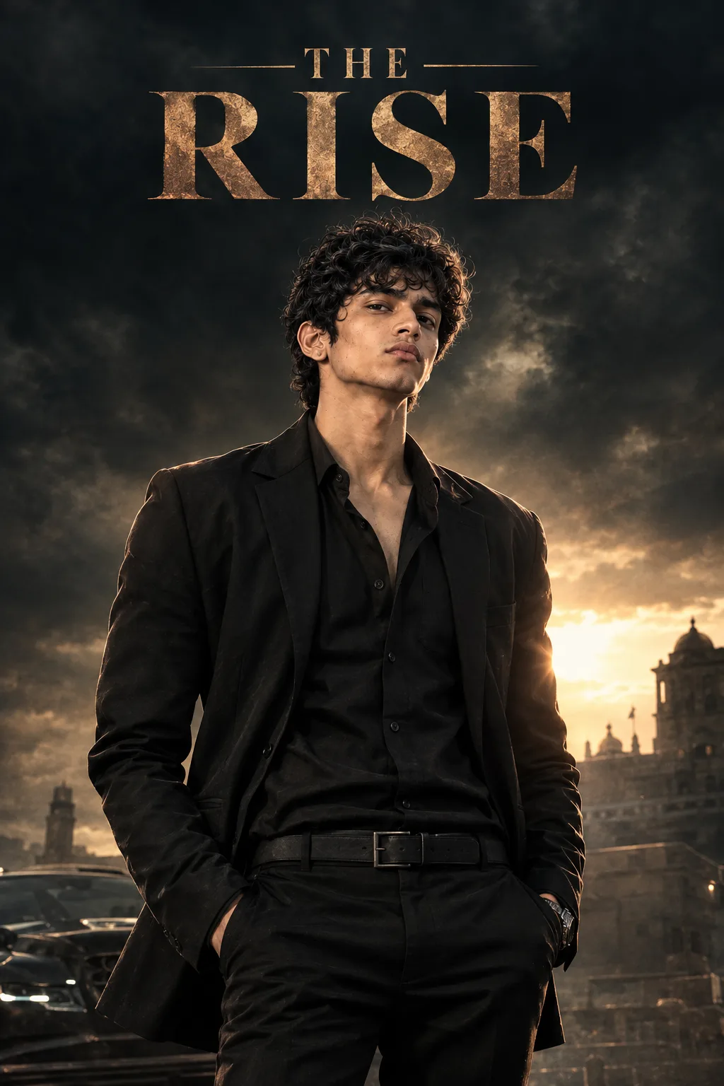 Ultra realistic premium cinematic movie poster of a young man, highly detailed and dramatic, shot on a real DSLR camera.