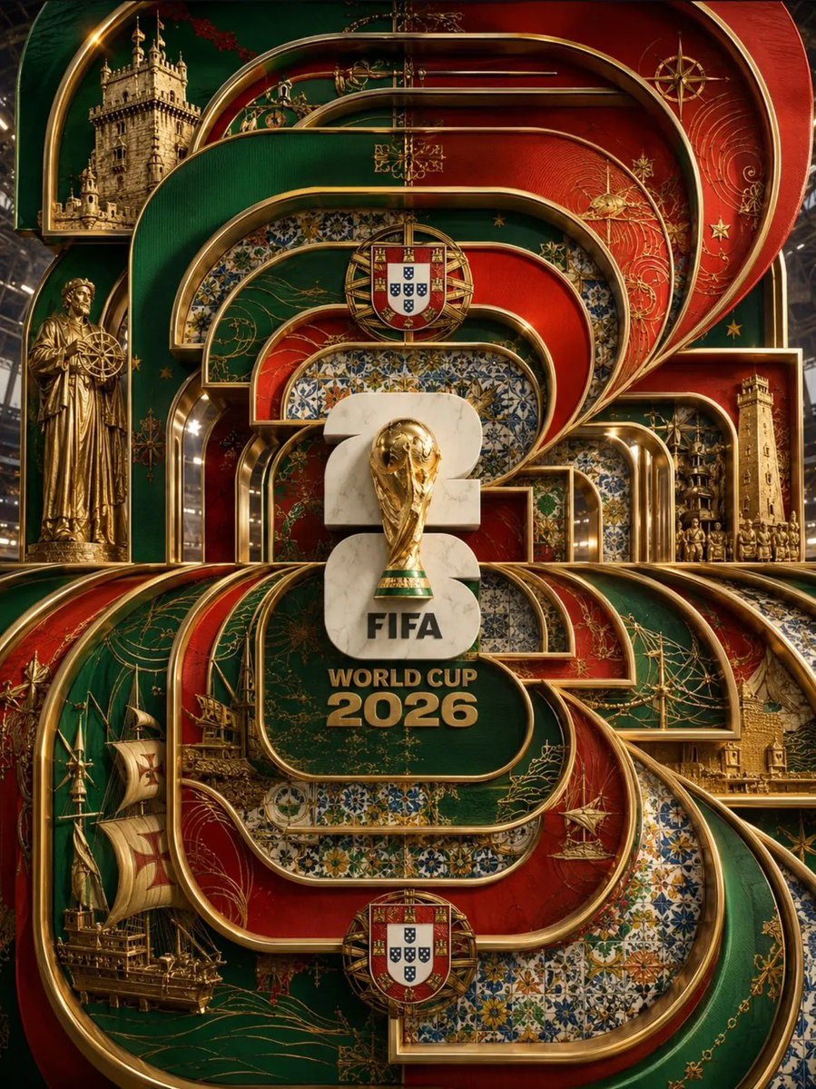 Created with GPT Image 2.0 On ChatGPT Prompt: Ultra-luxury FIFA World Cup 2026 poster, monumental layered Art Deco architecture made from