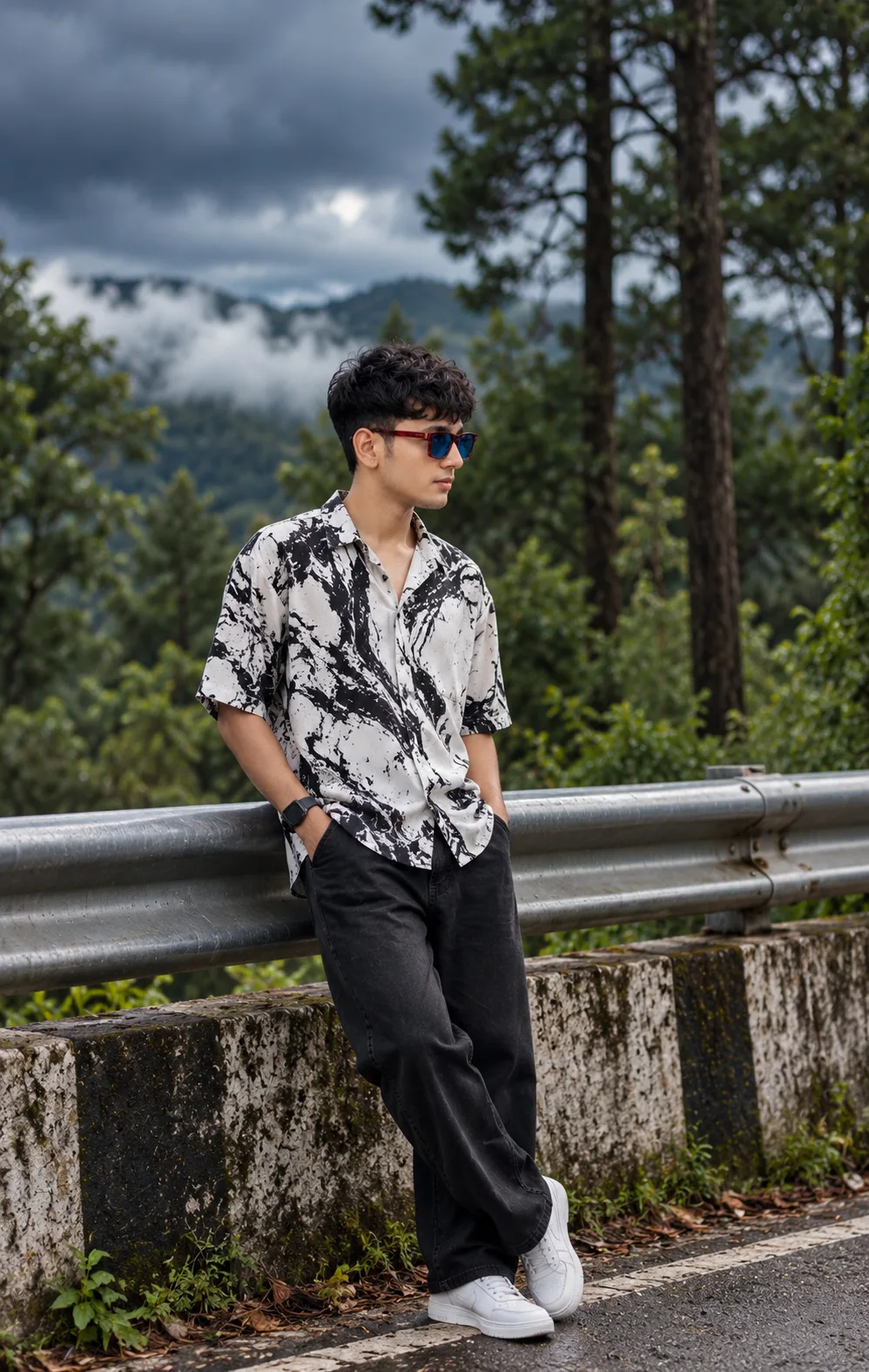 🌲 Cinematic Forest Fashion Portrait — Prompt