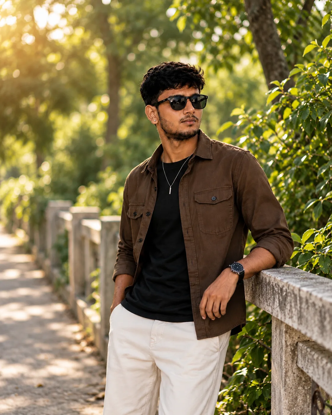 Create a highly realistic, ultra-detailed cinematic outdoor portrait inspired by the provided reference image.
