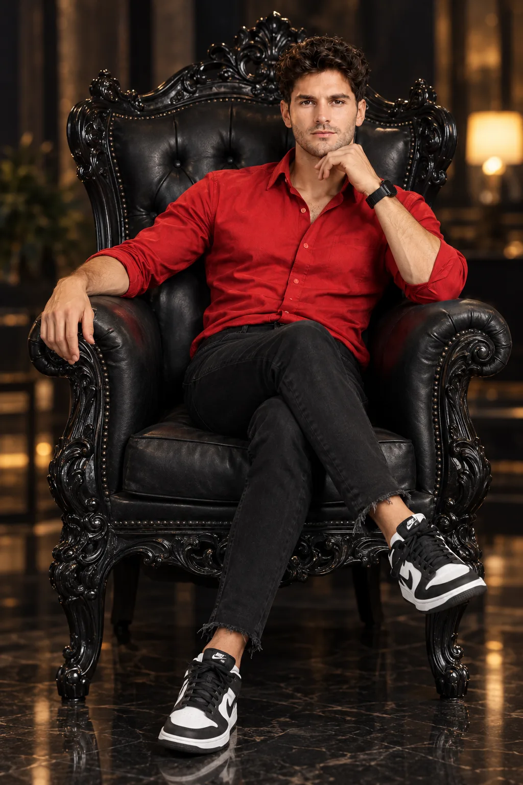 Ultra-realistic, cinematic full-body portrait of a young man.