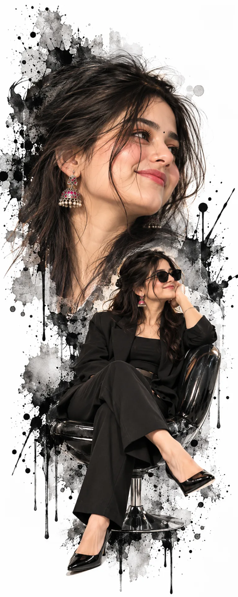 Create image 9:16, Use reference IMG { "category": "graphic_design", "category_reasoning": "The image is a digital mixed-media composite