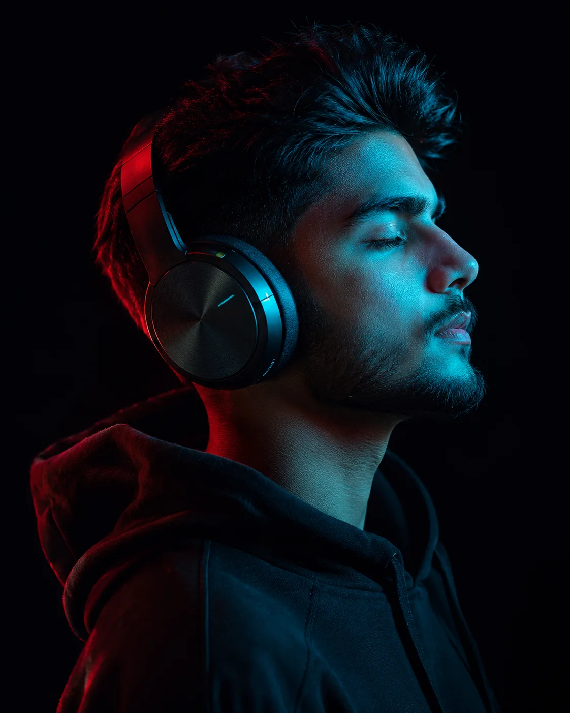 Create a highly realistic, ultra-cinematic side-profile portrait inspired by the reference image.