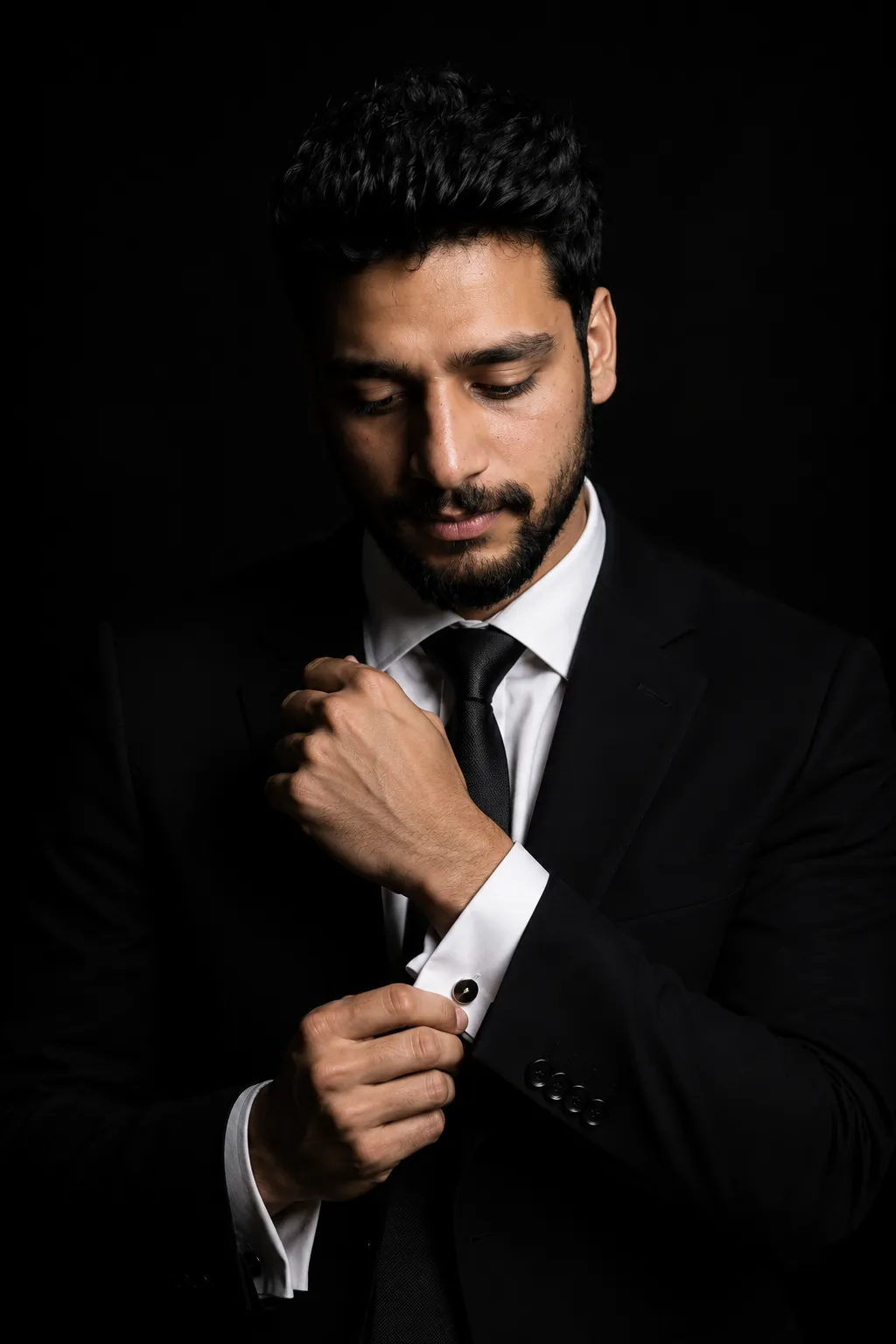 Dark mafia romance book cover showing a handsome Greek man wearing a black suit and dark tie.