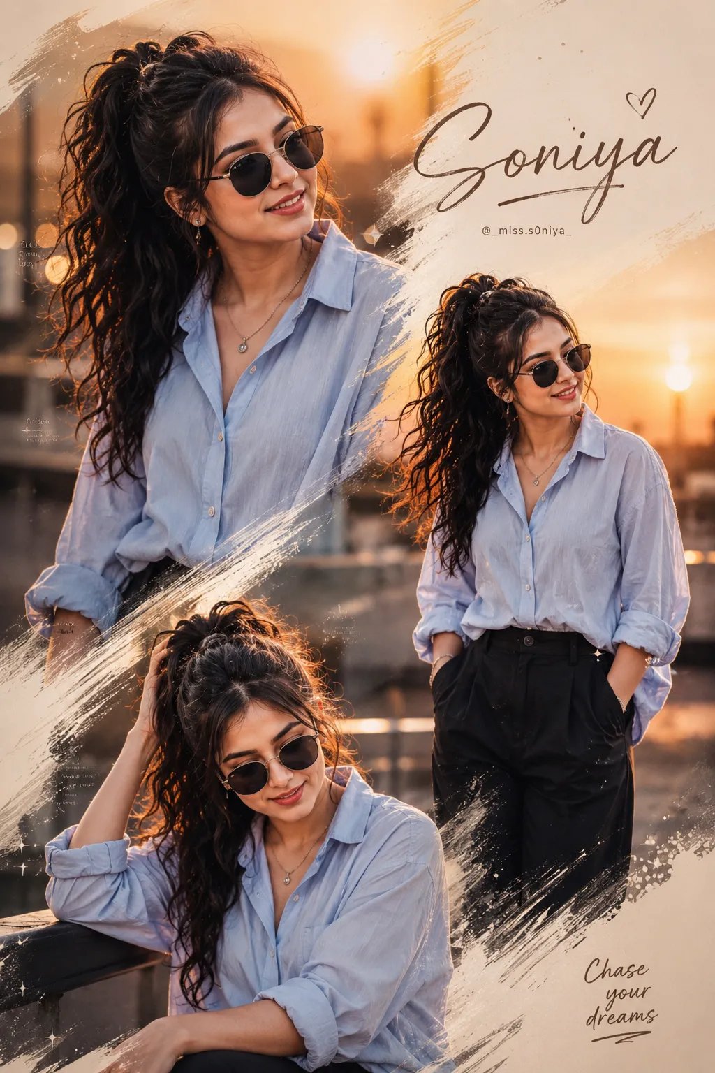 Young South Asian girl collage