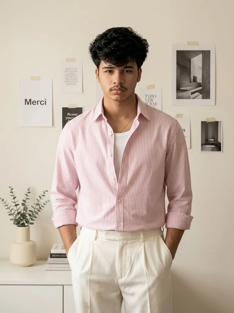 closely matching the reference image in composition, styling, pose, lighting, proportions, and overall minimalist aesthetic.