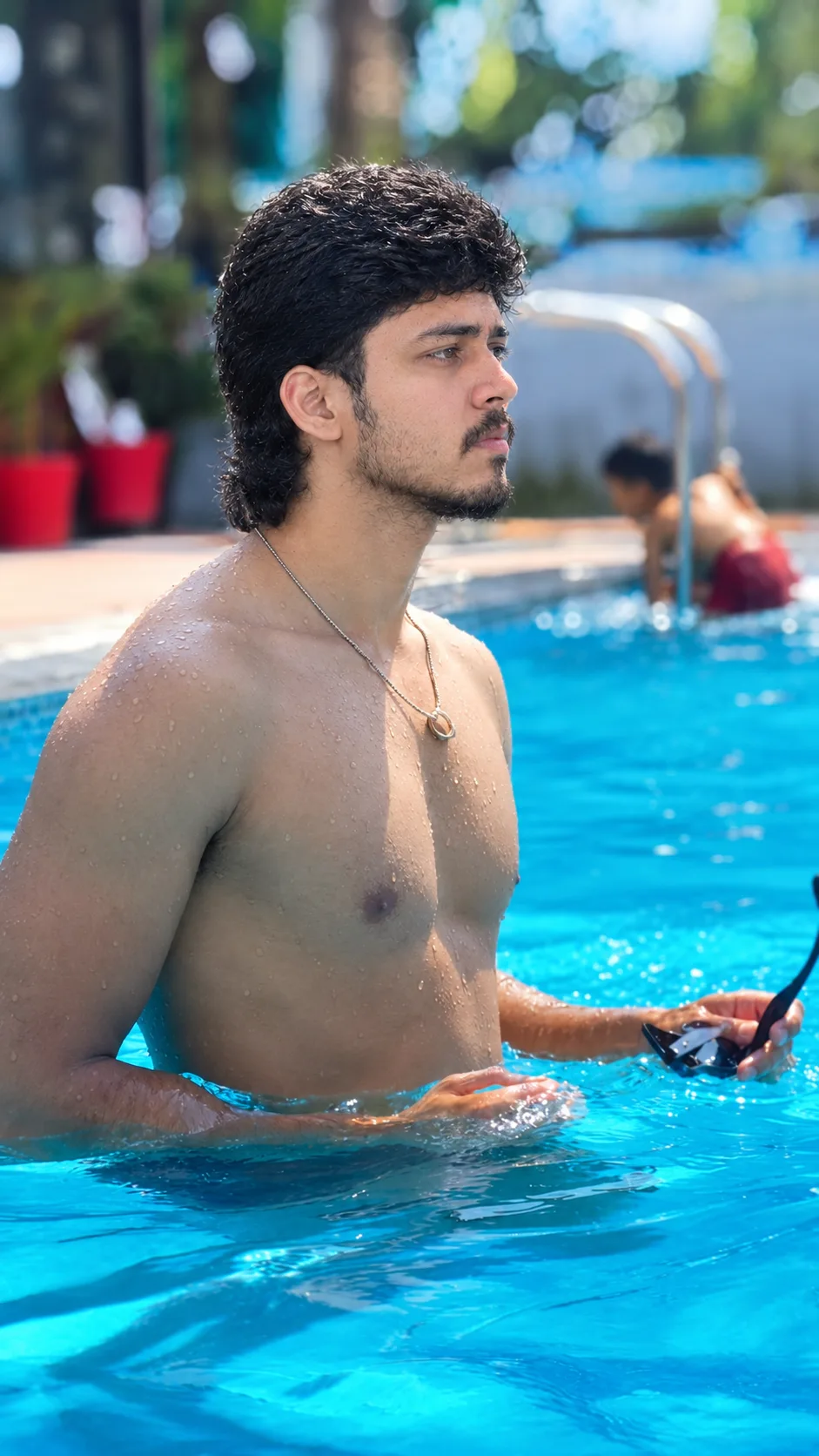Realistic Poolside Portrait – Summer Vibes