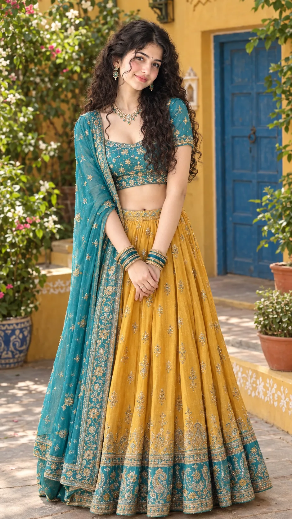 Create a highly photorealistic full-length Indian fashion portrait of ME, using my uploaded personal photo as the strict identity