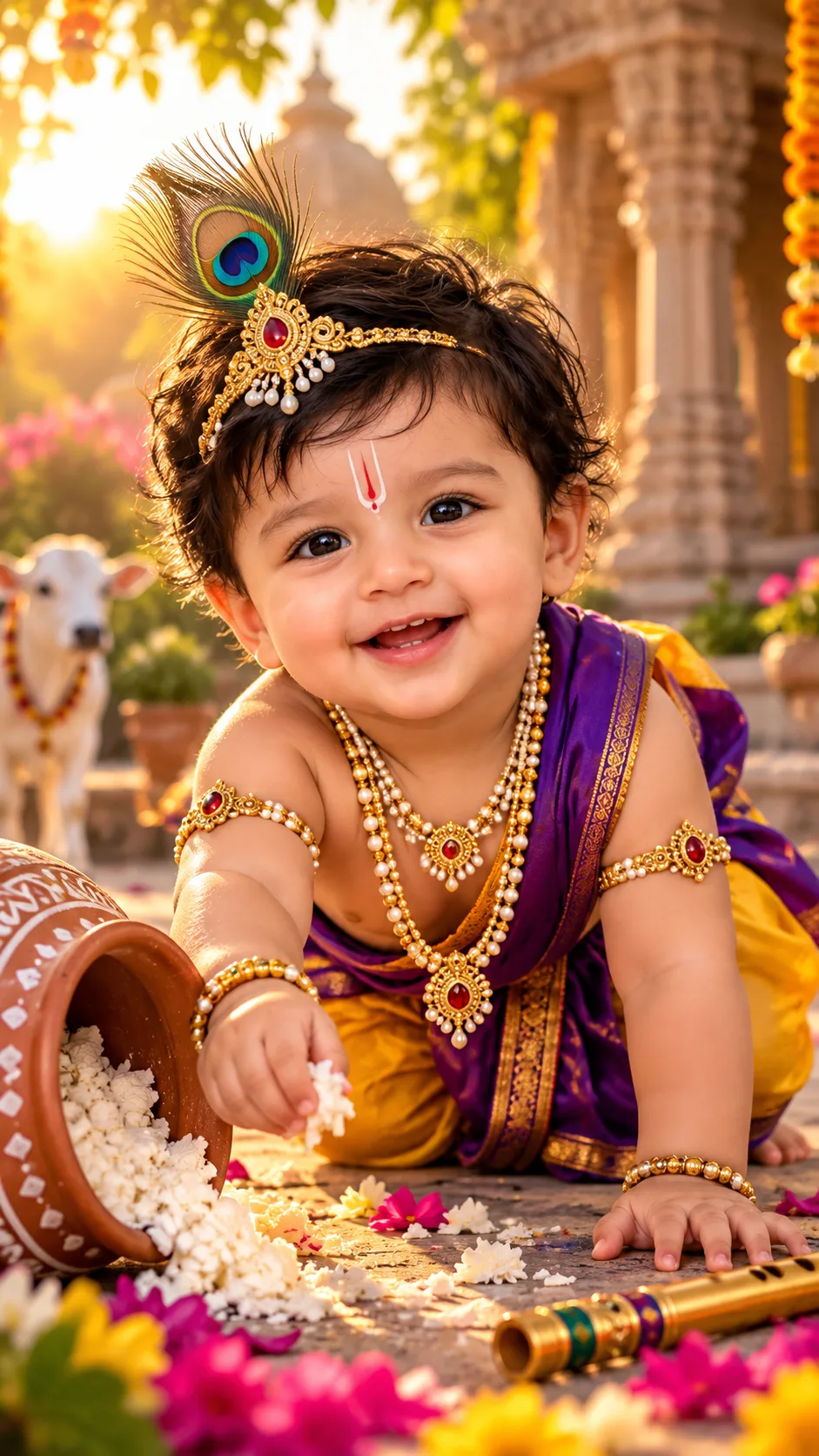 { "category": "portrait_creator", "category_reasoning": "The image features a young child dressed as a central subject in a stylized,