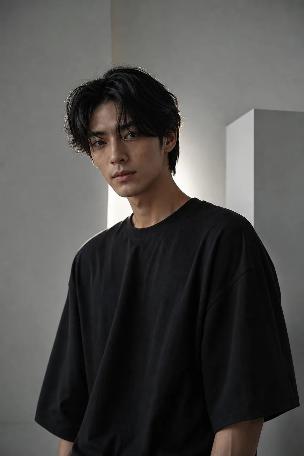 Create a premium ultra-realistic cinematic fashion portrait of a young adult male, using the uploaded reference image as the primary