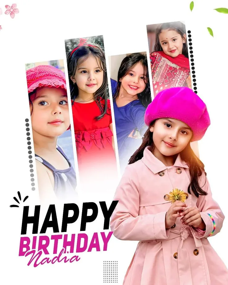 Creative Graphic Birthday Poster Series of Little Girl