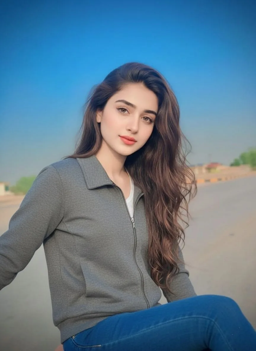 A realistic 4k cinematic portrait of a beautiful 20-year-old young South Asian woman with long, wavy brown hair flowing over her shoulder.