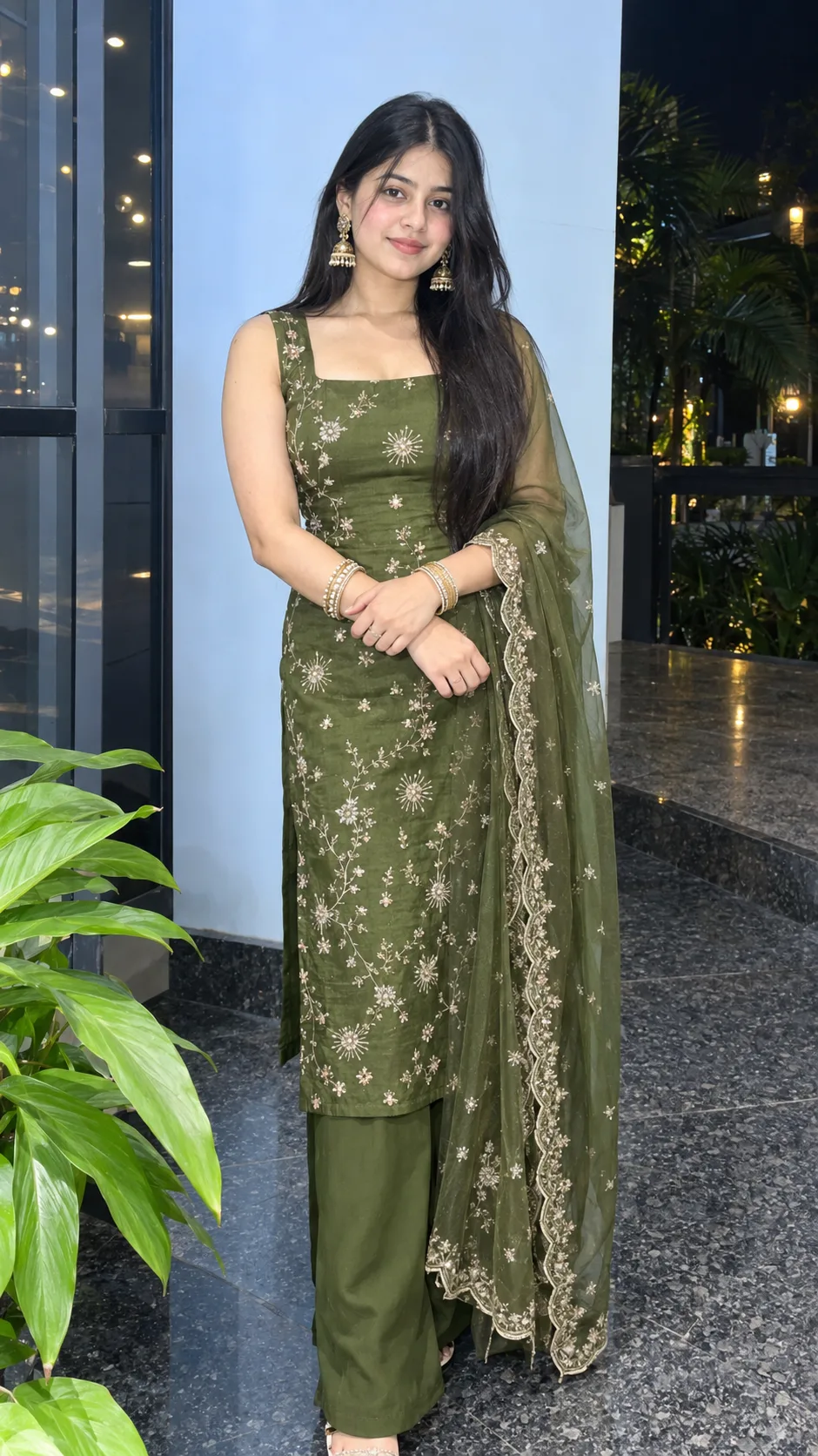 Create an ultra-photorealistic, high-resolution vertical 9:16 ful-body fashion portrait of a beautiful young South Asian woman wearing an
