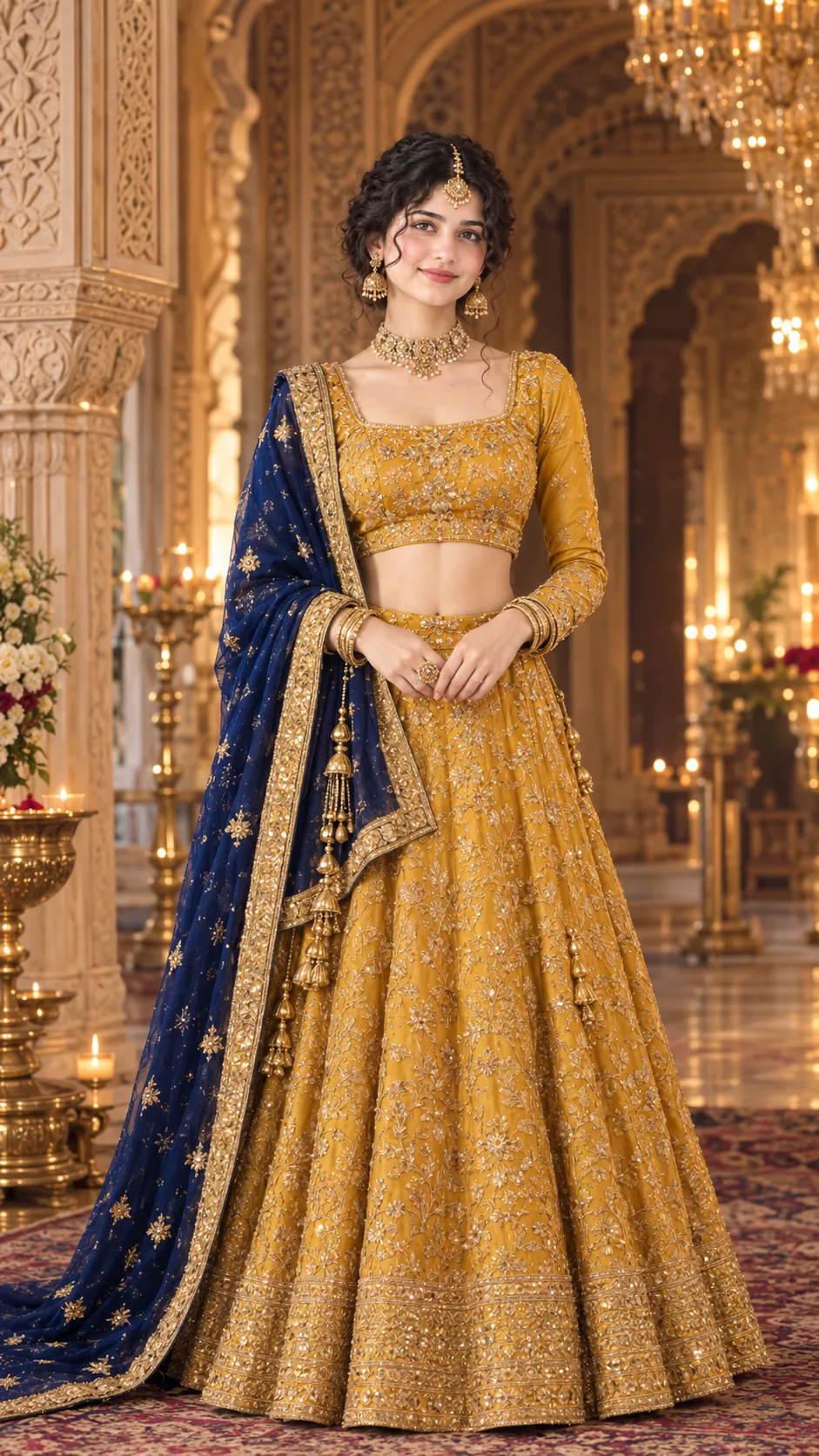 Create an ultra-photorealistic, high-end luxury Indian bridal fashion portrait of ME using my uploaded personal photograph as the PRIMARY