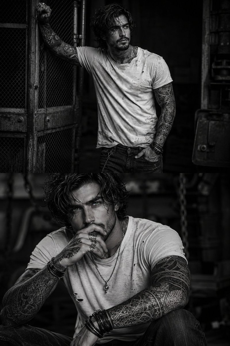 Gritty Industrial Man Portrait