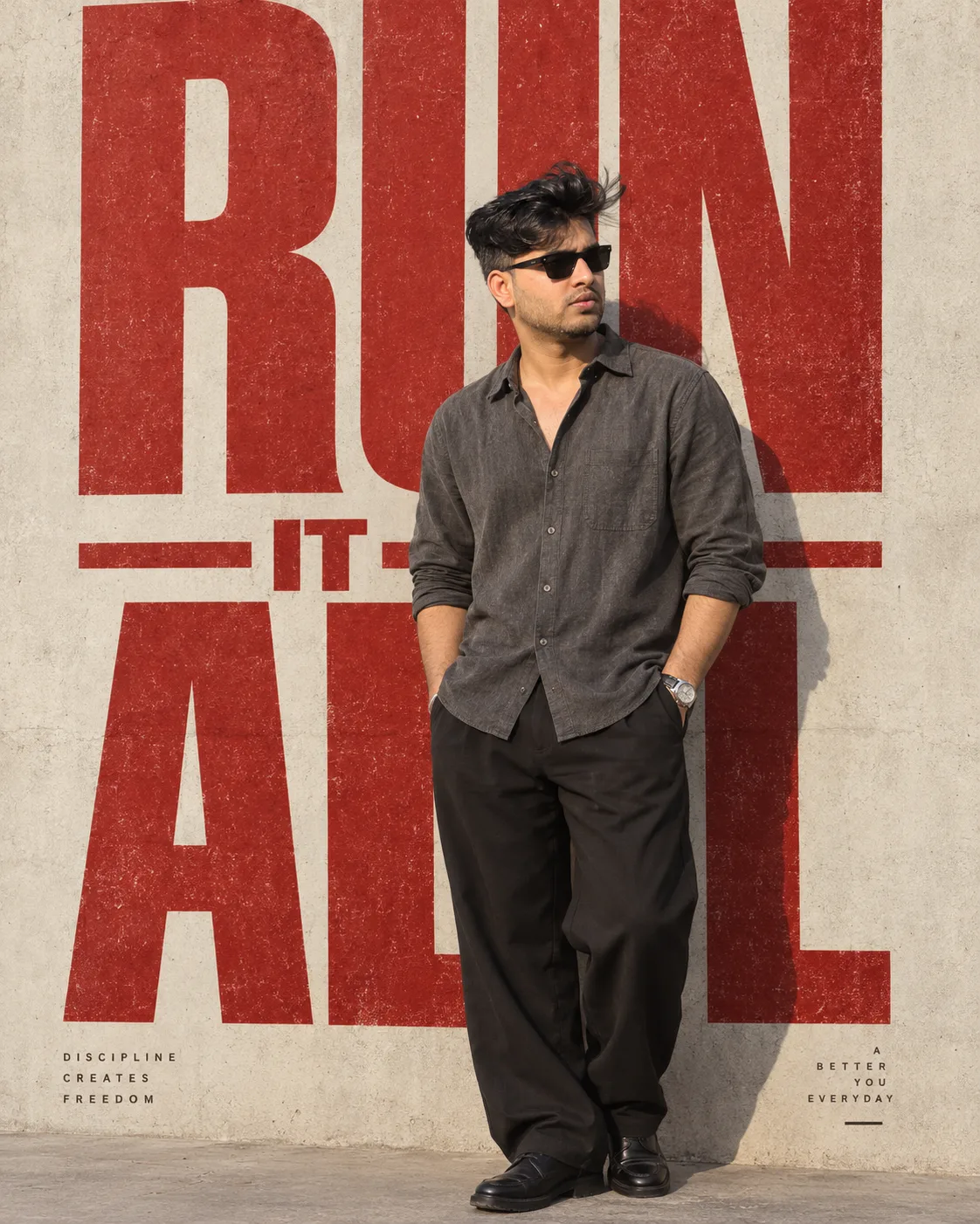 Run It Minimalist Motivation Poster