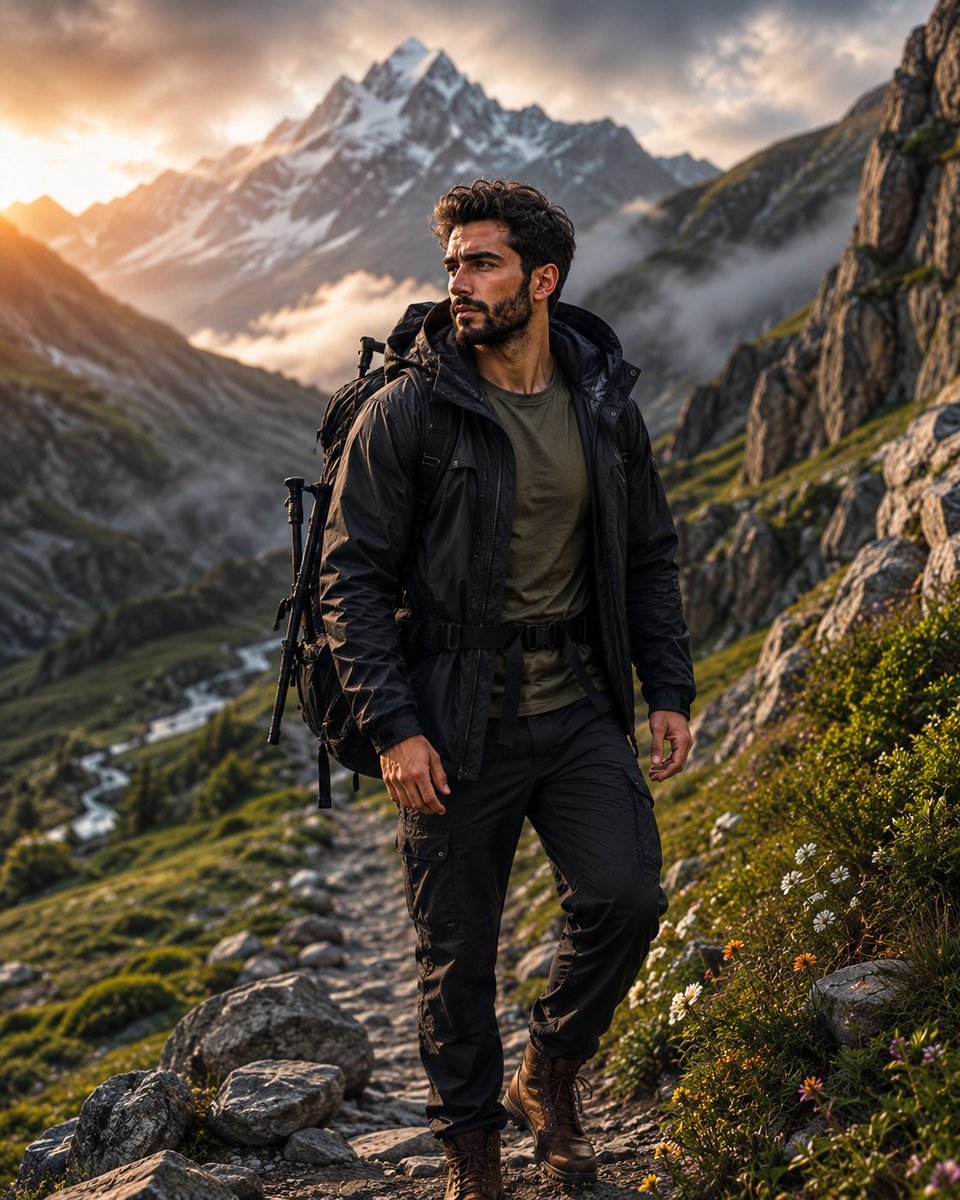 Image created on Gpt 2 Prompt: Ultra-realistic luxury outdoor adventure photography, 8K HDR, hyper-detailed, National Geographic × Vogue