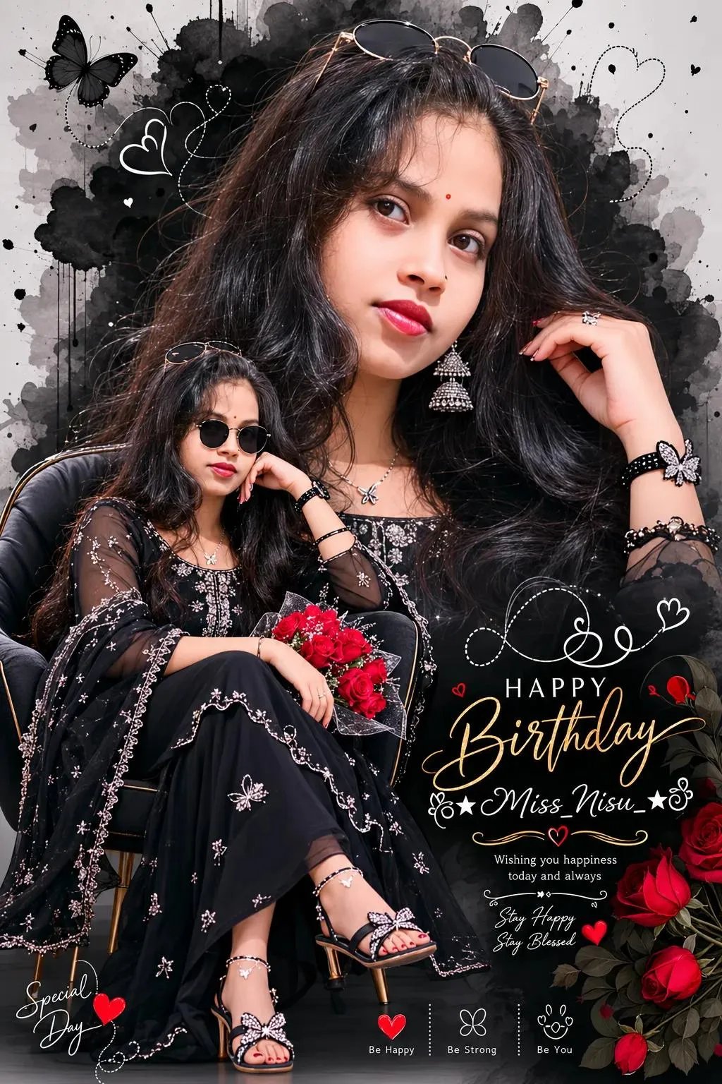 South Asian Woman Birthday Collage