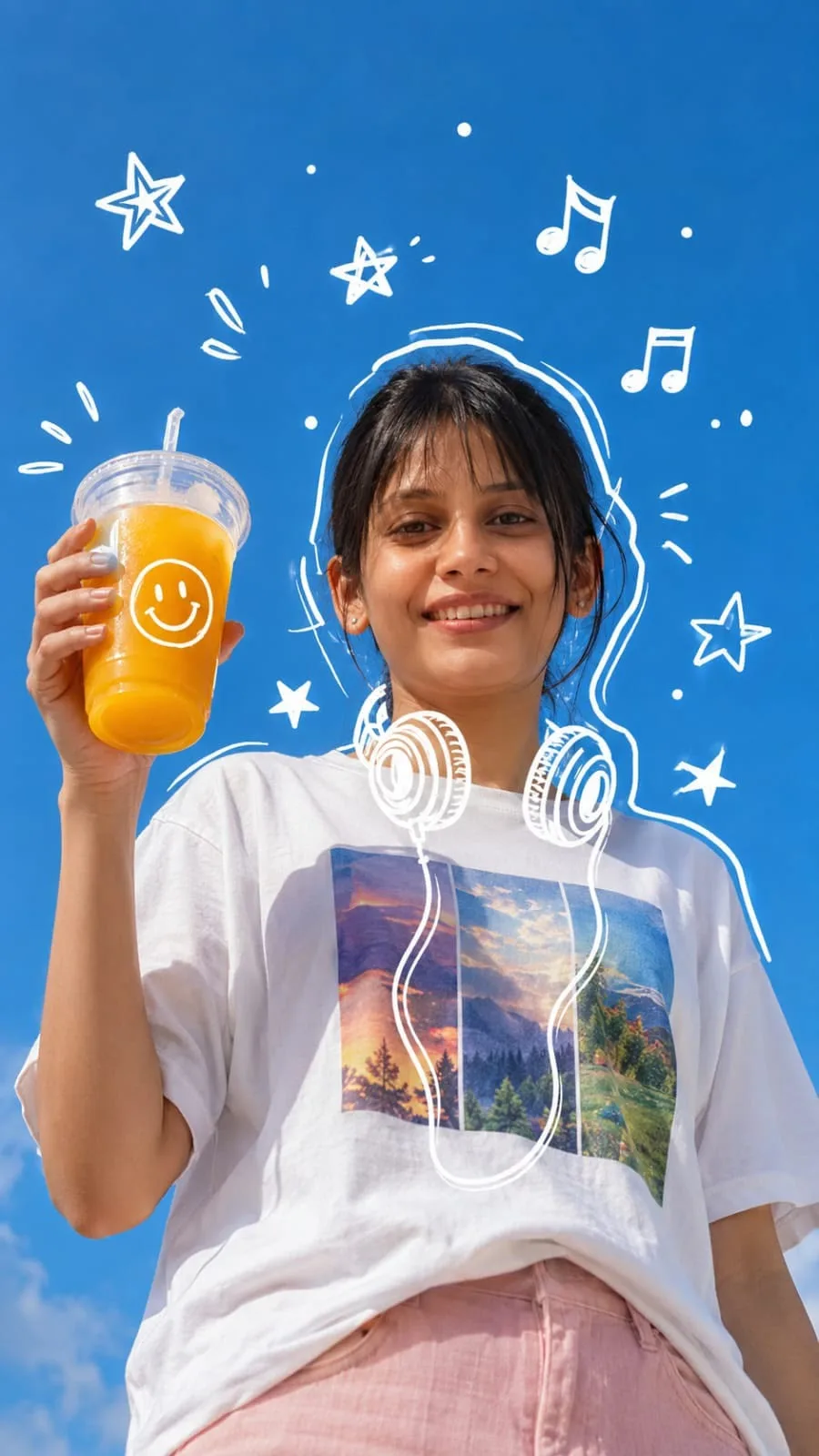 Music Vibes – Fresh Summer Doodle ✨🎧🥤