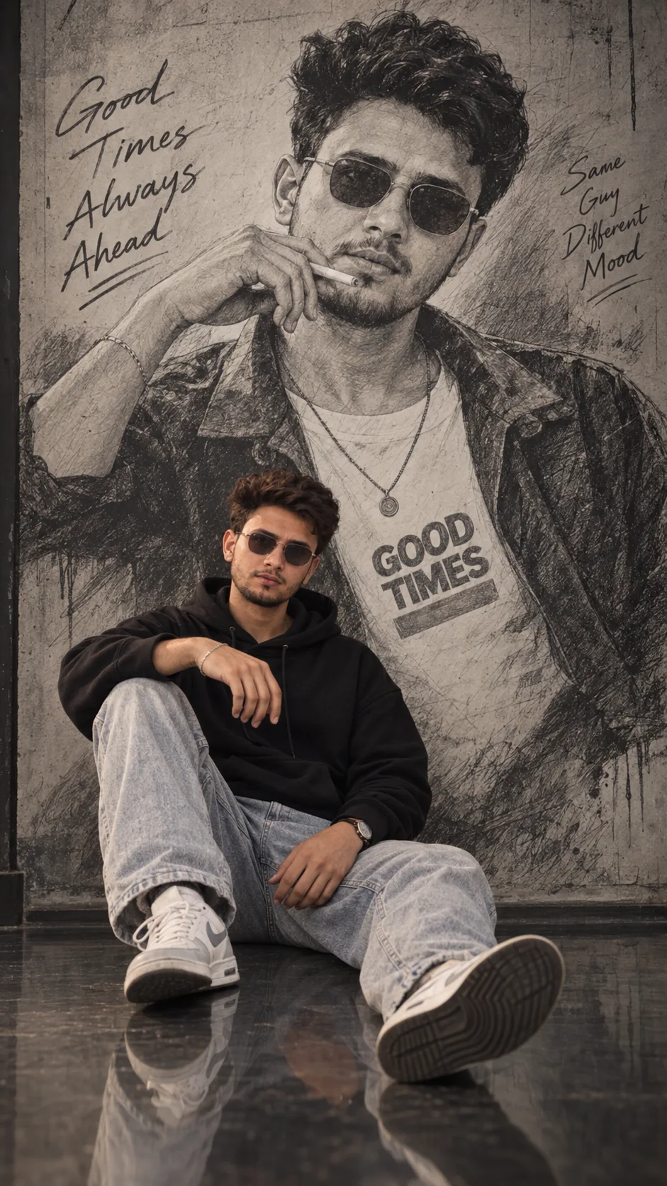 > Create a highly realistic vertical 9:16 cinematic portrait using the uploaded image as the visual reference for composition, pose,