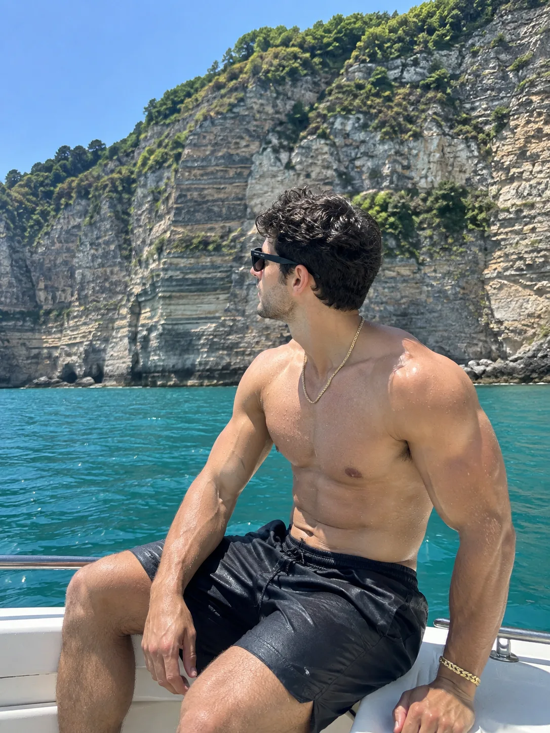 Realistic smartphone shot, 3:4 aspect ratio, taken on a boat.