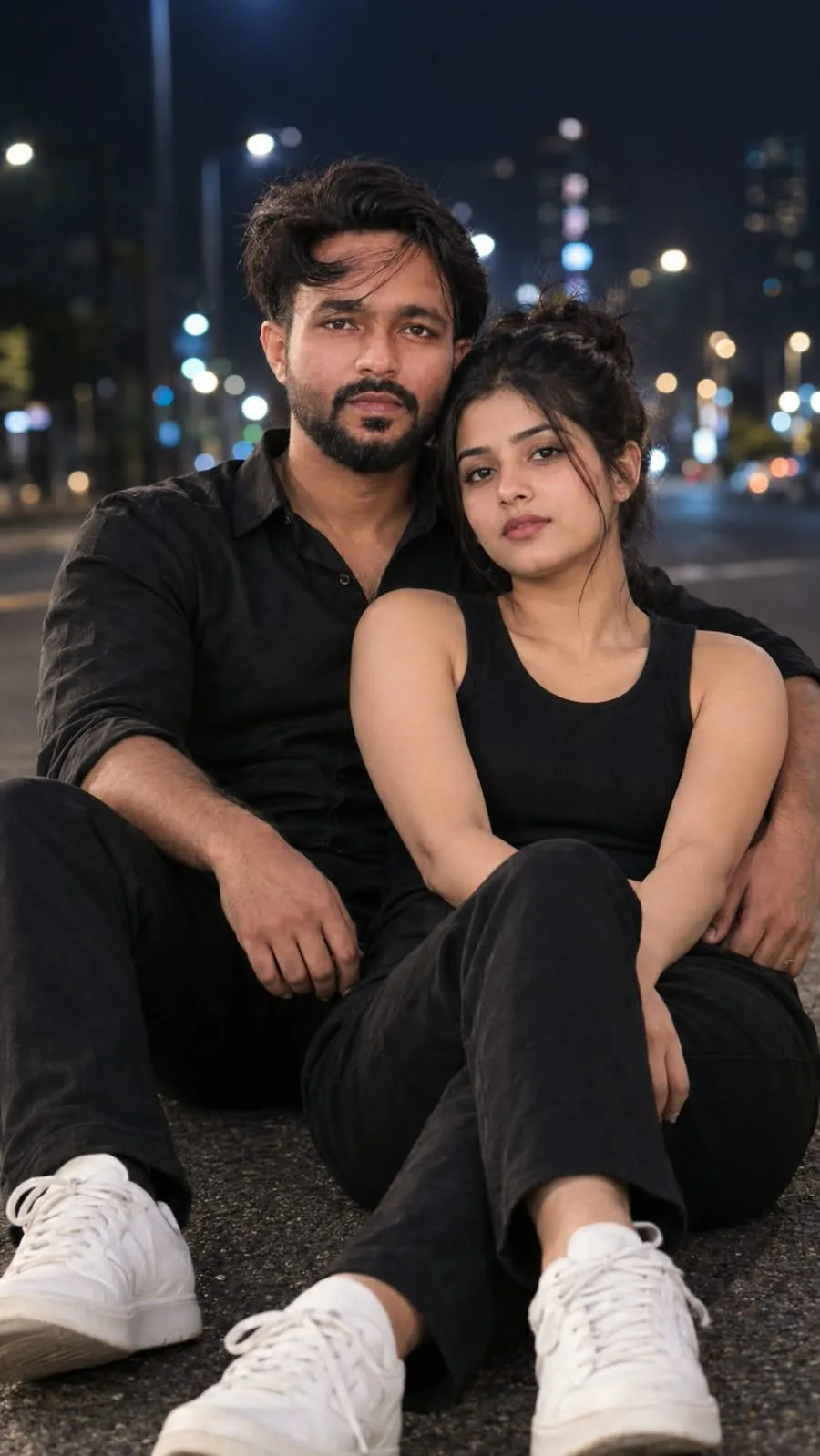 Copy-Paste Prompt — Couple Portrait / Same Face Create an ultra-photorealistic, high-end cinematic vertical 9:16 couple portrait, closely
