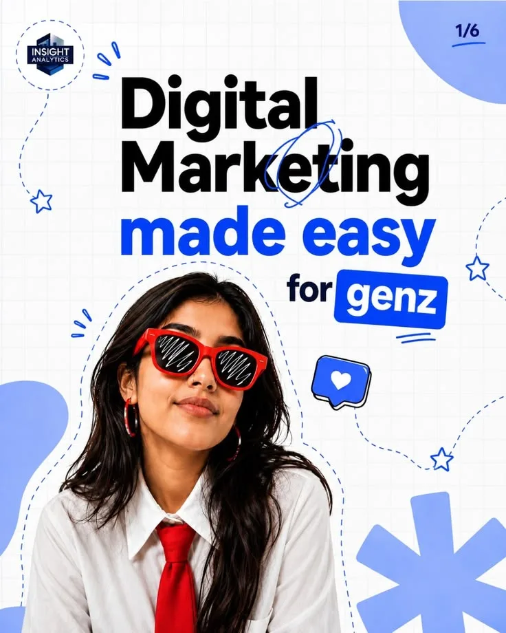 Create a modern, eye-catching Gen Z digital marketing social-media poster in a clean editorial style.