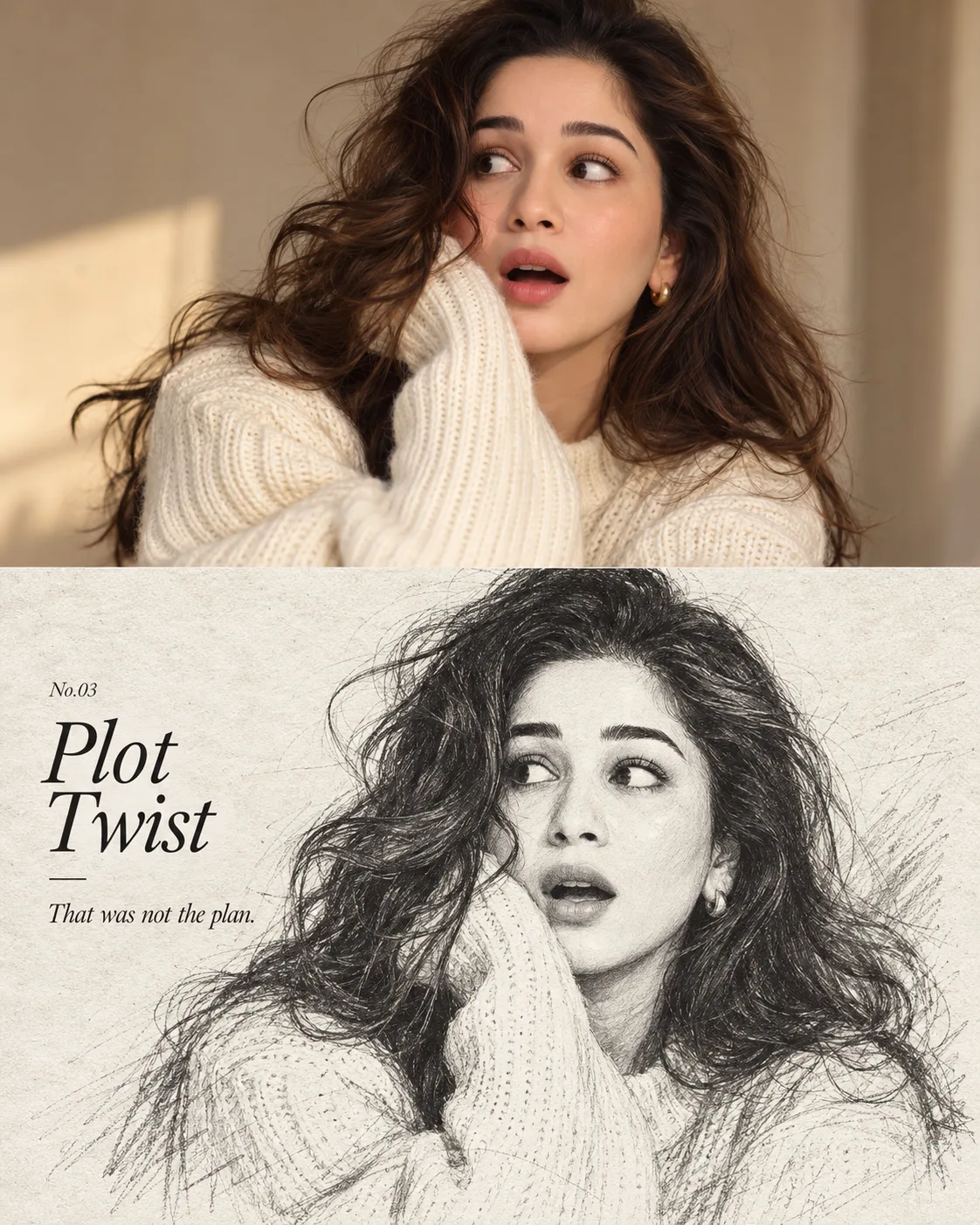 Use the uploaded reference photo of the woman as the identity reference.