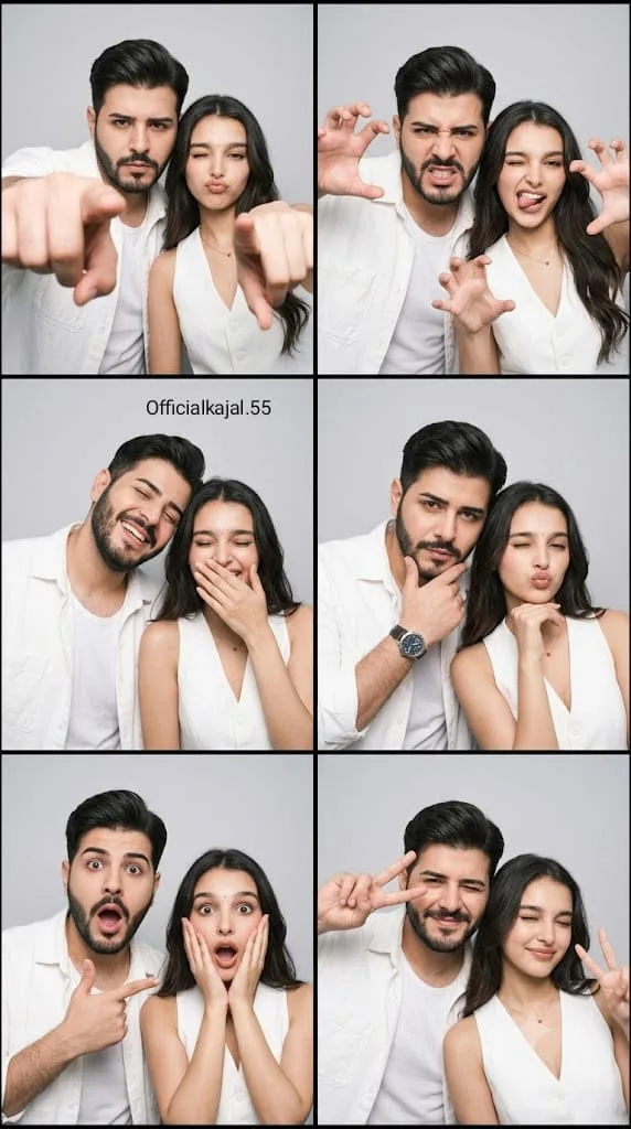 @officialkajal.55 Use the two uploaded reference photos as the exact identity references for the two people.