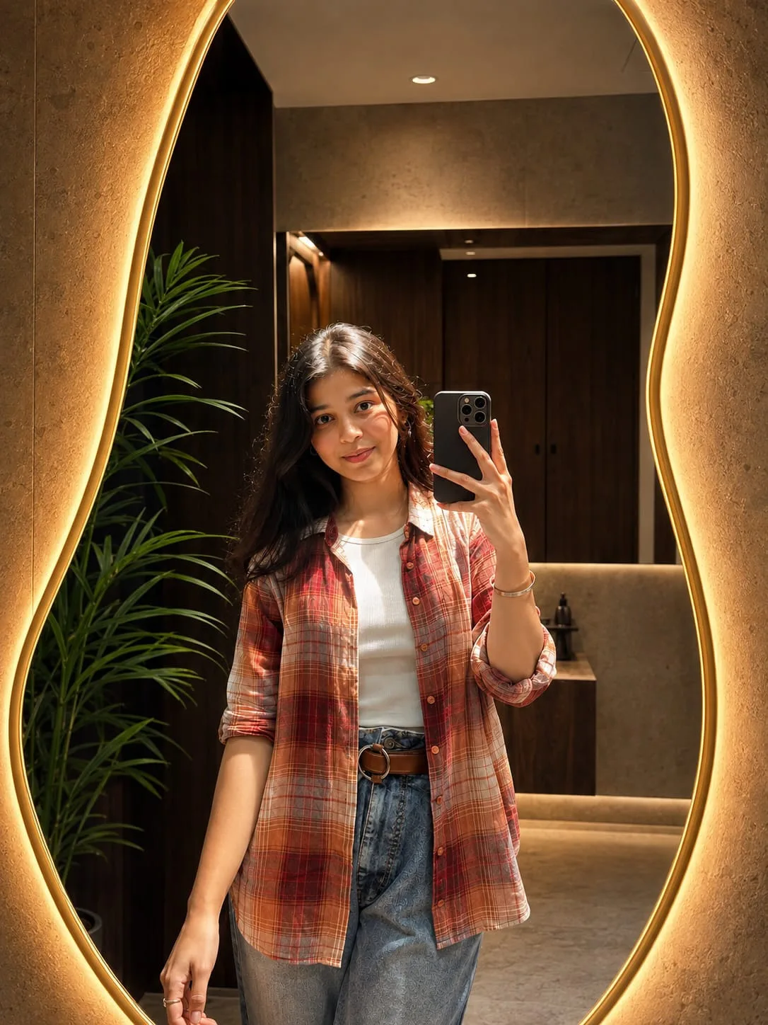 Create an ultra-realistic luxury mirror selfie în 9:16 vertical format using the uploaded image as the ONLY facial identity reference.