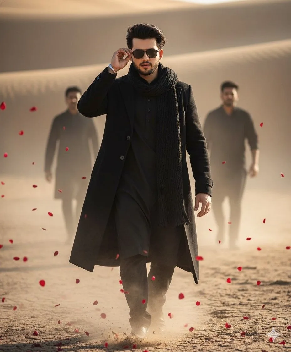 An absolute visual masterpiece, hyper-photorealistic full-body portrait capturing a highly handsome South Asian young man in his early 20s