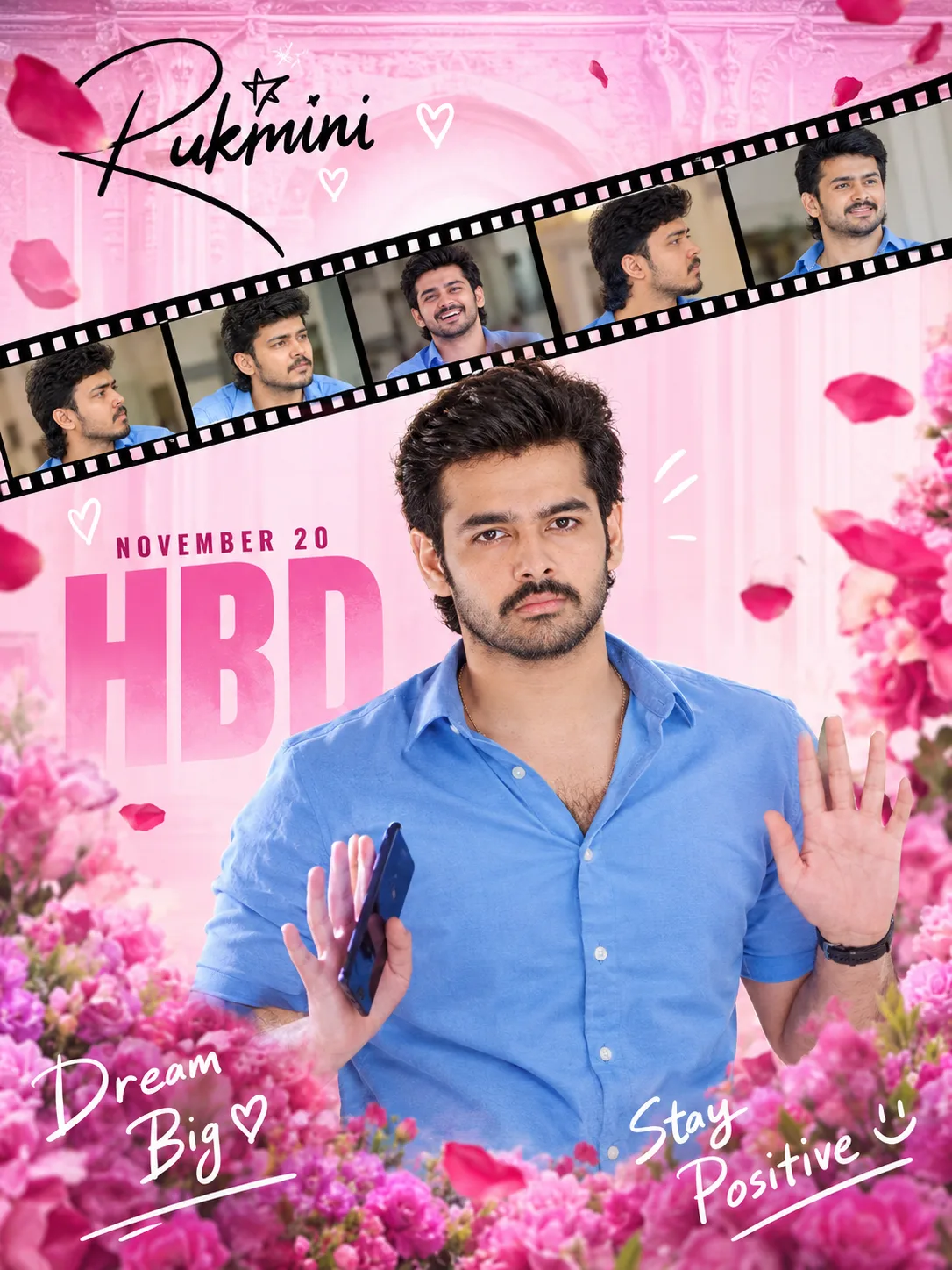 Create a premium cinematic birthday collage poster using the uploaded image as the main visual reference.