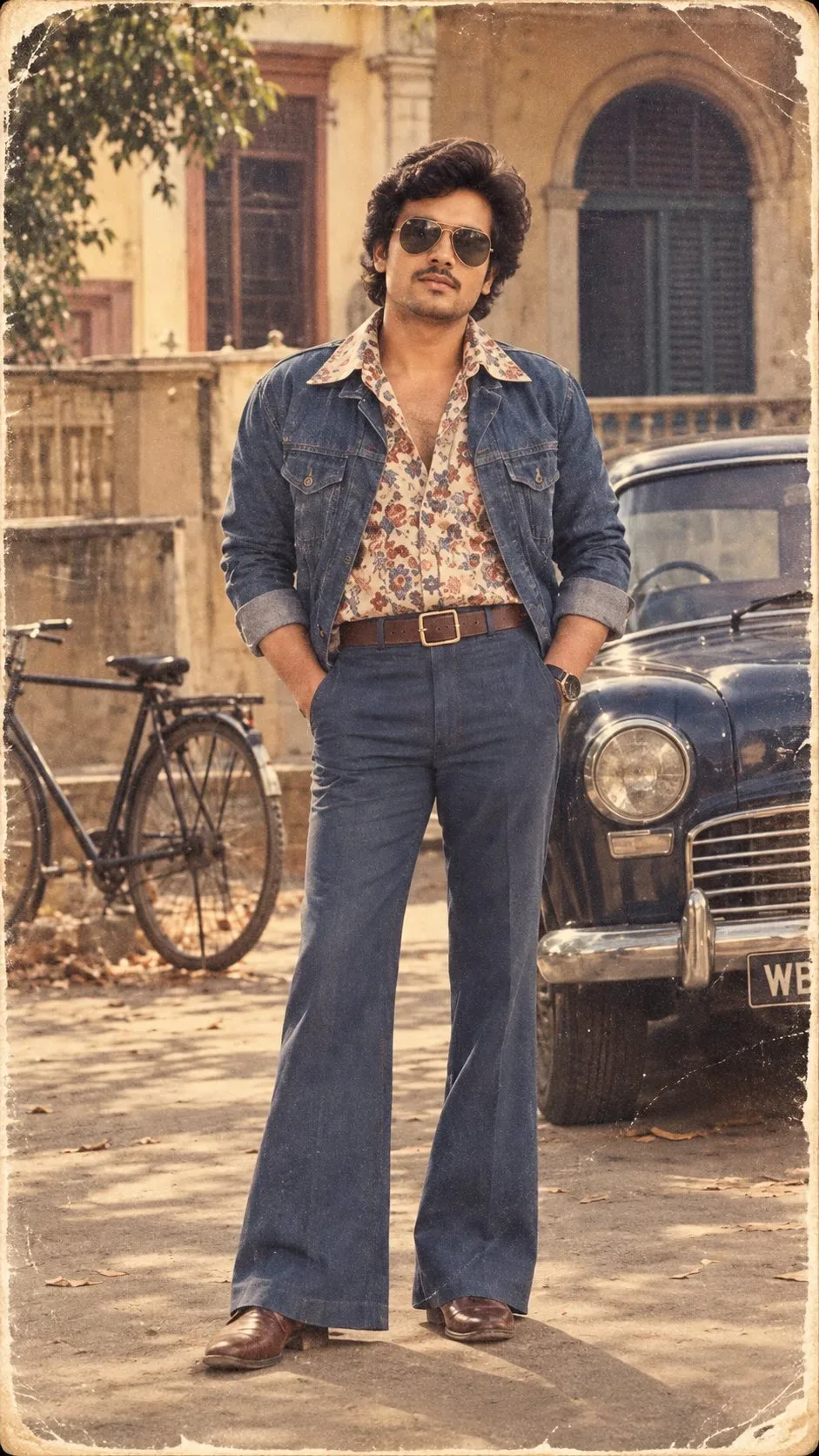 Create an ultra-realistic vertical full-body portrait that looks like an authentic Indian photograph genuinely captured and printed in the