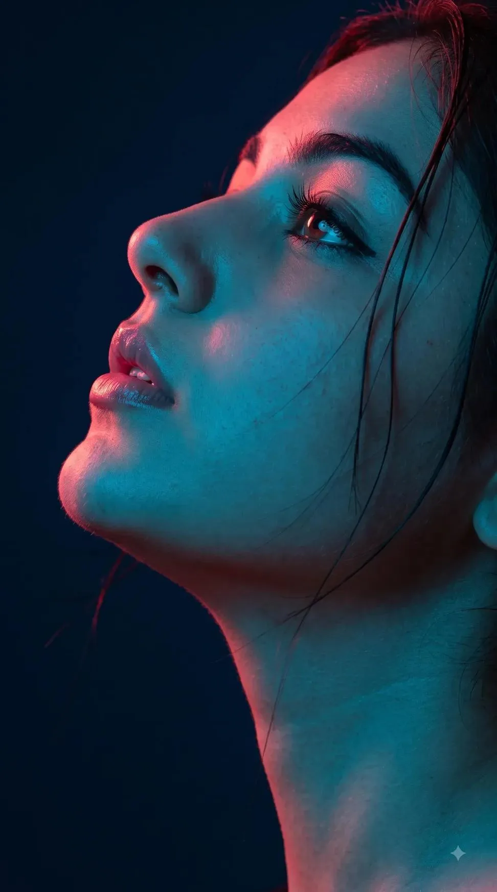Main Prompt: Extreme close-up macro portrait of a beautiful young woman's(Match only the facial features of the reference model with very
