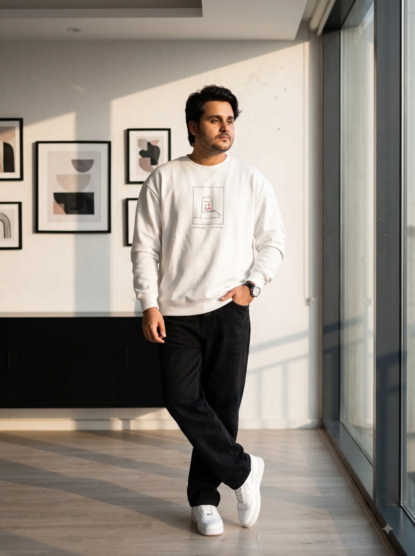Image 1 is the exact reference image for pose, composition, outfit, background, lighting and camera framing.