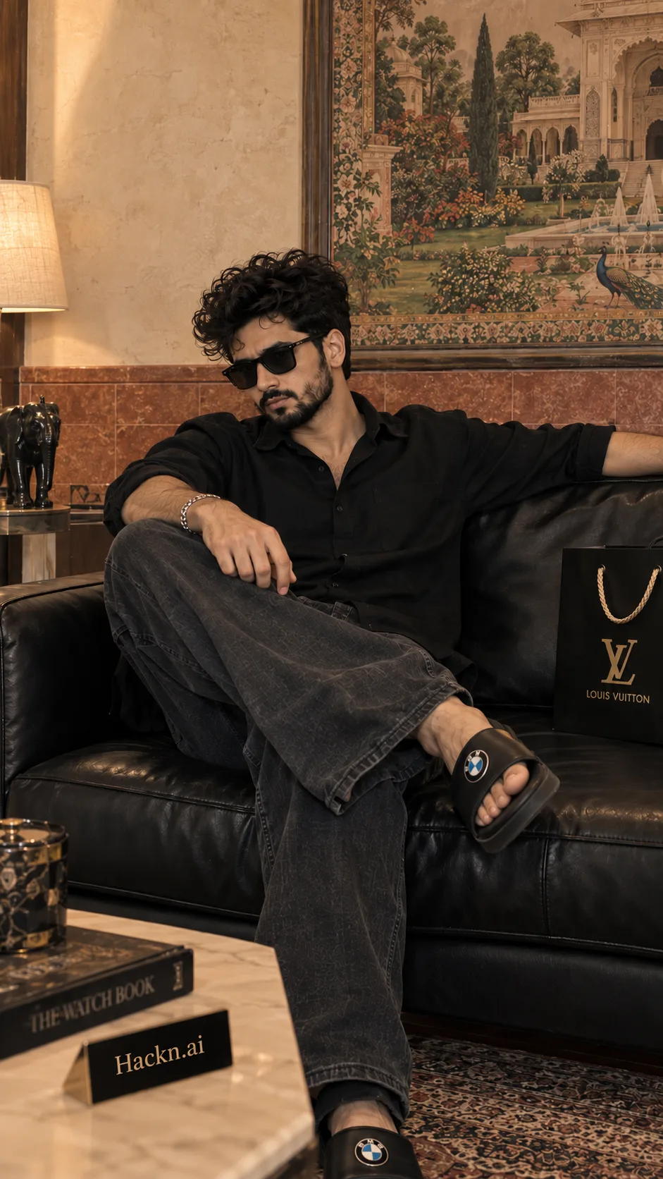 Ultra-realistic DSLR portrait of the same young man, preserving exact facial identity, features, skin tone, beard and hairstyle.
