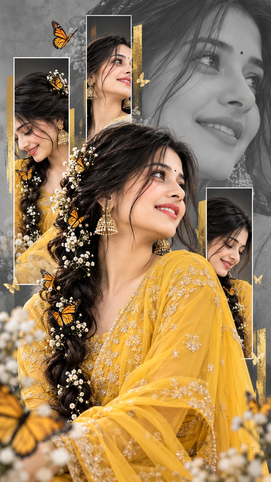 Golden Butterfly Dreams 🦋✨ | Aesthetic Bridal Portrait