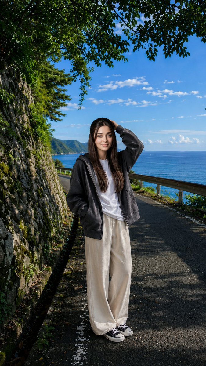 GPT IMAGE 2 on CHAT GPT: Prompt: Ultra-realistic cinematic lifestyle photography of a beautiful young woman standing casually on a peaceful