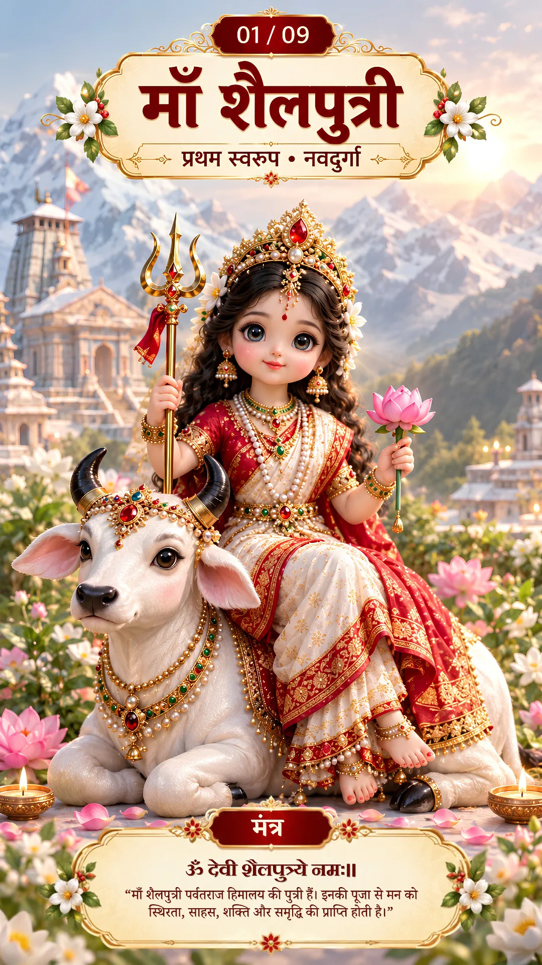 Create a highly detailed, premium 3D CGI devotional artwork closely matching the uploaded reference image.