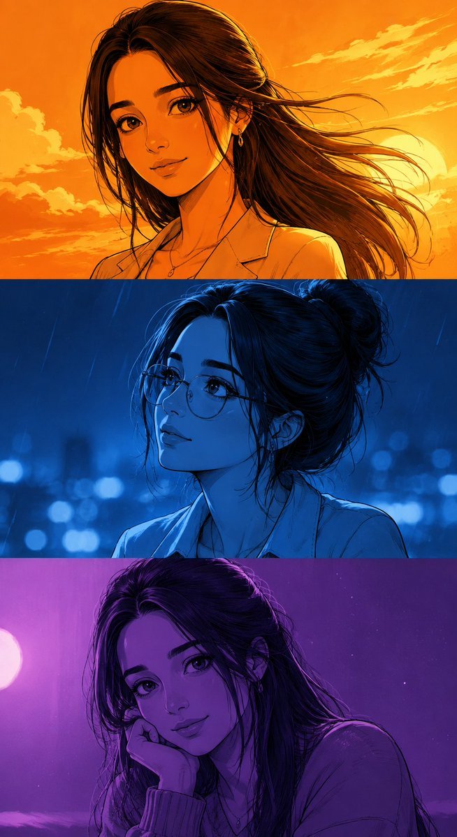Manga Character Triptych