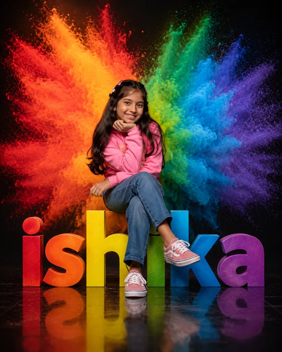 Girl with Rainbow Powder