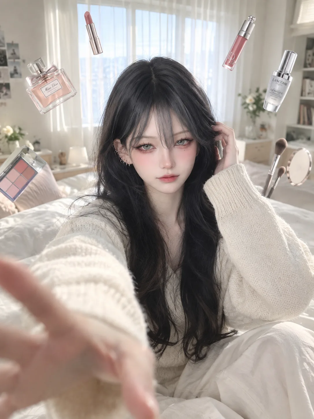 Create an ultra-realistic, high-resolution cinematic bedroom portrait using the uploaded face image as the EXACT identity reference.