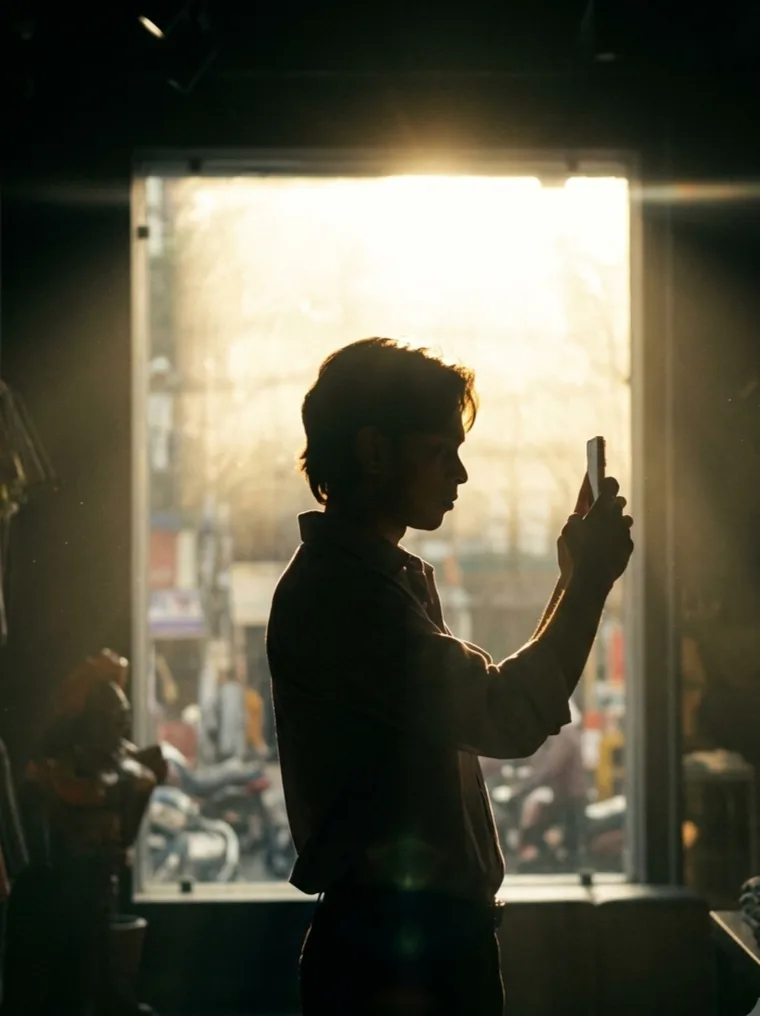 Cinematic photo of a young men He has messy dark wavy hair and is wearing small rectangular retro sunglasses [ keep it real face from