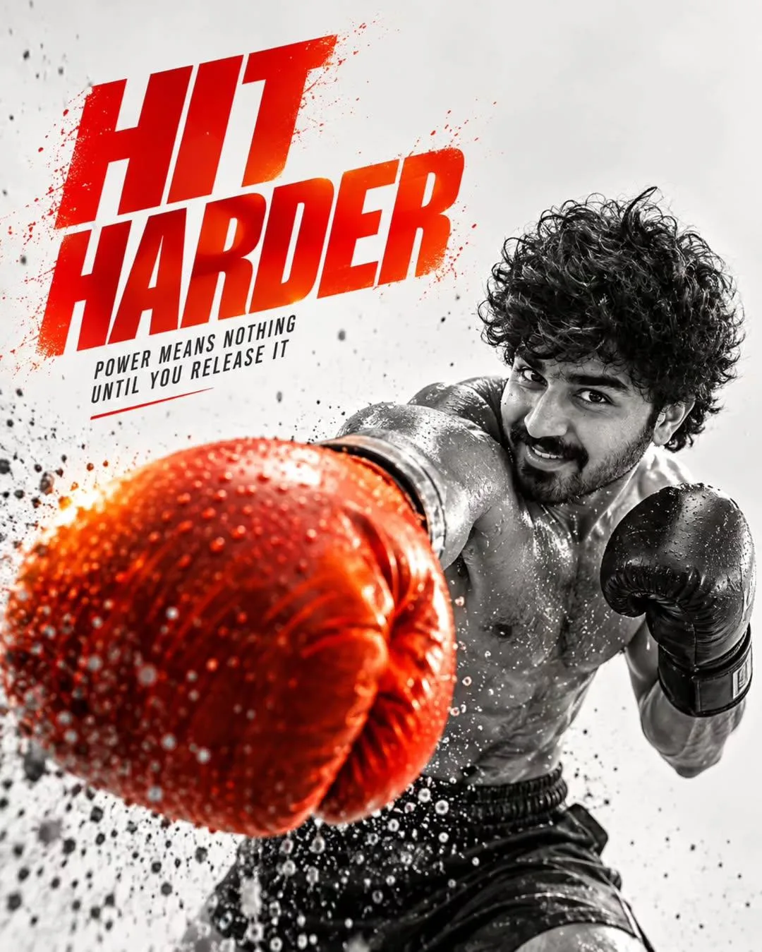 Create an ultra-realistic, high-resolution cinematic boxing sports poster based specifically on the uploaded reference image.
