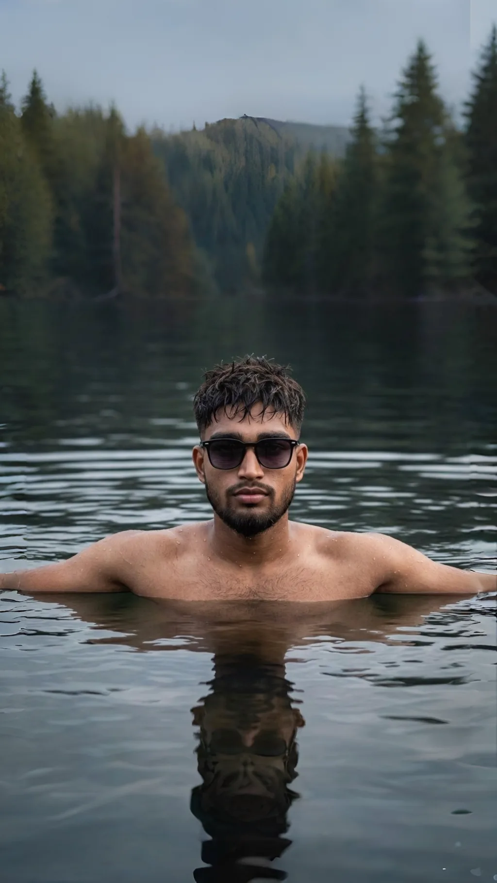 A photorealistic vertical portrait of the young South Asian man from the reference image, faithfully preserving his exact facial identity,