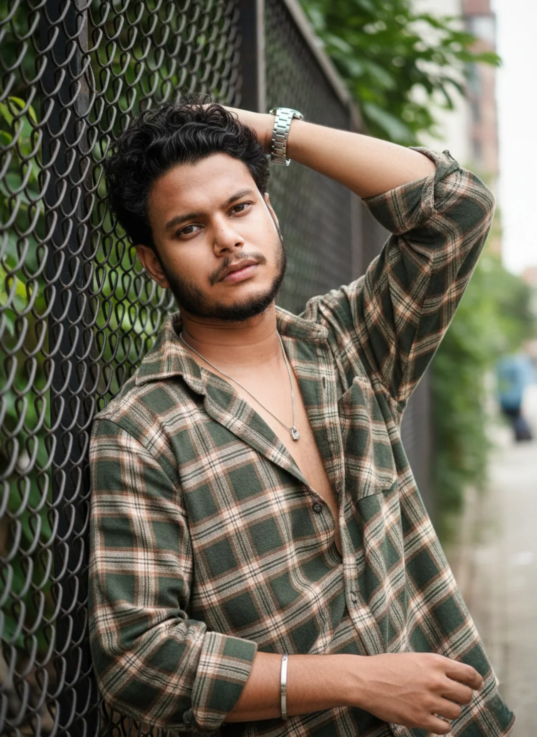 A detailed, high-quality image generation and style prompt based on this photo: Subject: A 26-year-old Indian man, height 5 feet 5 inches,
