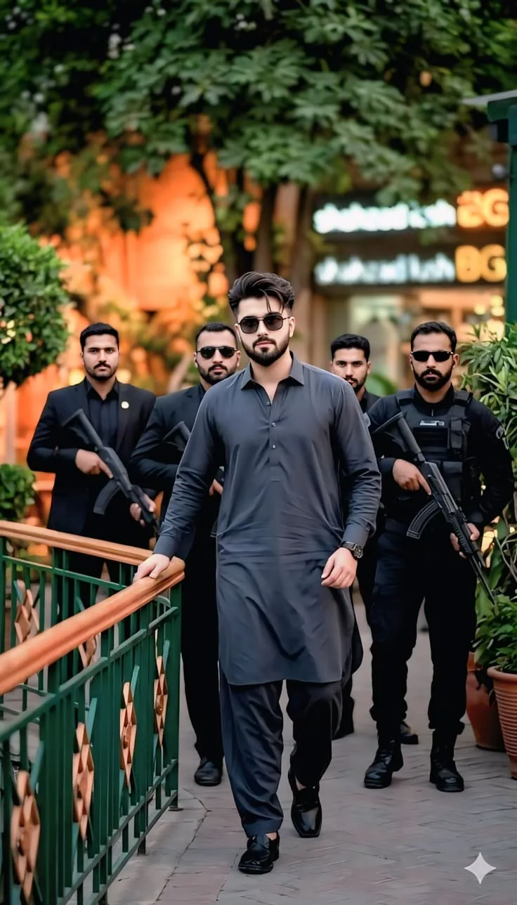 A realistic and high-quality photography-style portrait of a handsome and powerful young South Asian man walking confidently forward as a